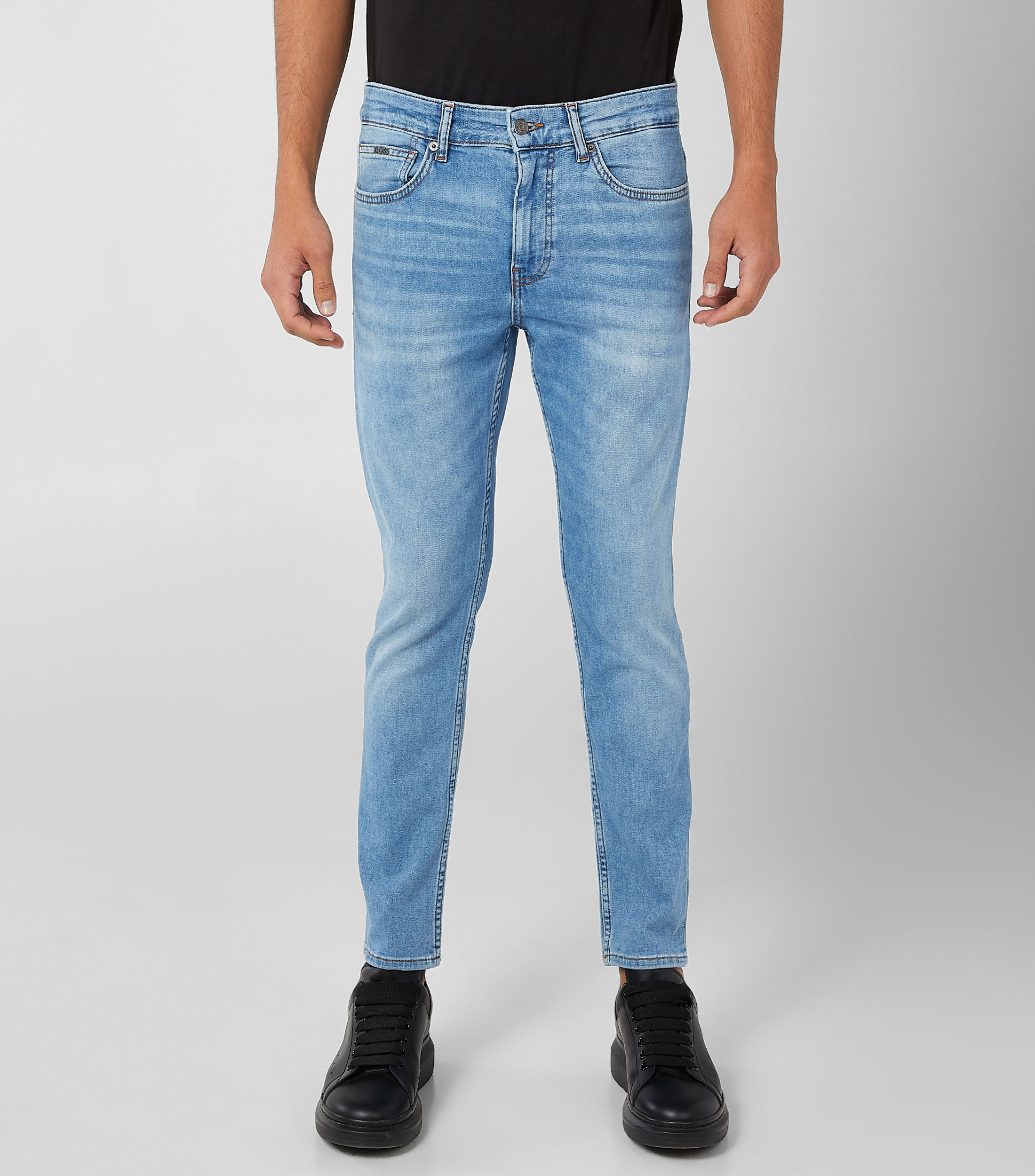 Jeans slim fit en denim elástico supersuave Hombre